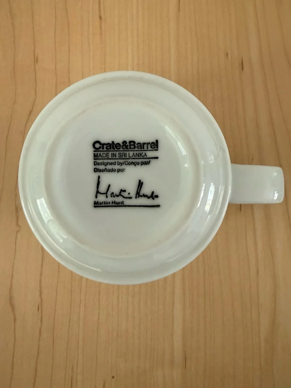 Crate&Barrel Stackable Logan White Ceramic Mugs - Set of 4
